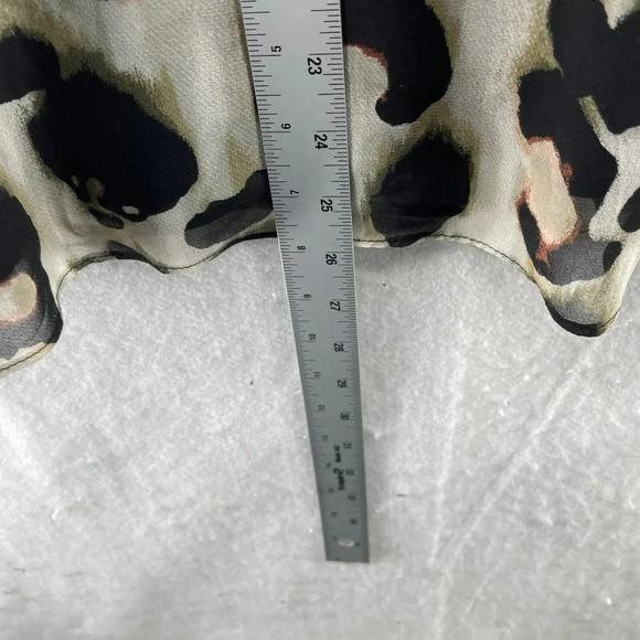 BCBGeneration Mini Dress Women's 8 Black Leopard Print Plunging V-Neck Metallic - Picture 4 of 11